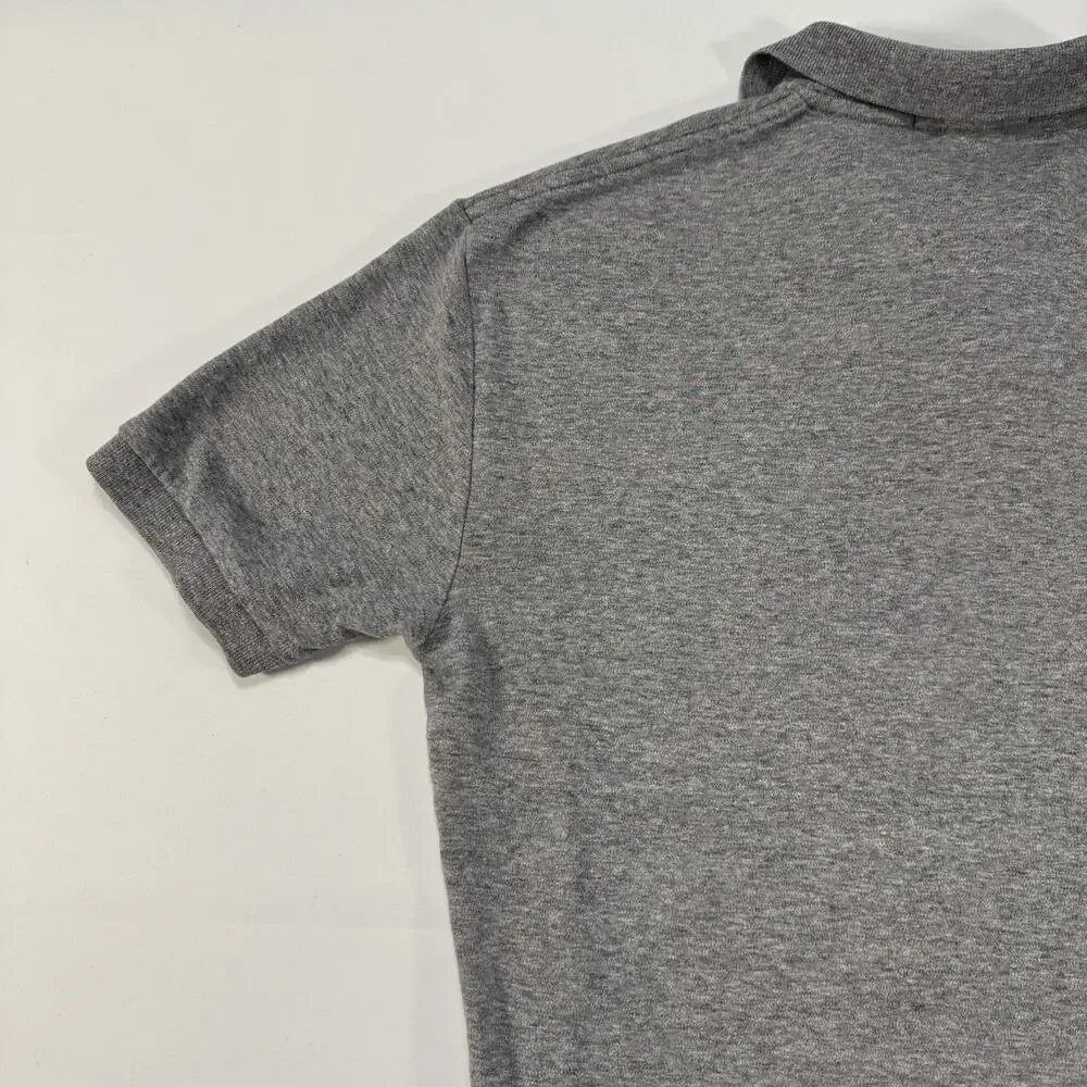 VTG Polo Ralph Lauren Slim Fit Short Sleeve Polo Mens S Gray Cotton White Pony